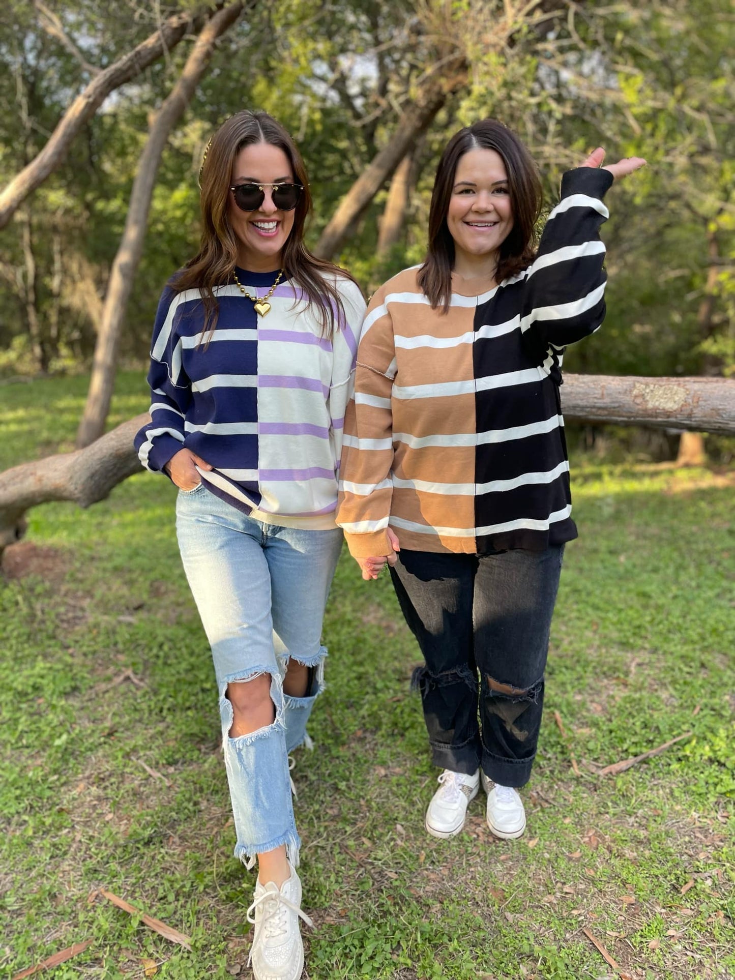 PREORDER: Exceptional Thought Striped Patchwork Sweater in Three Colors