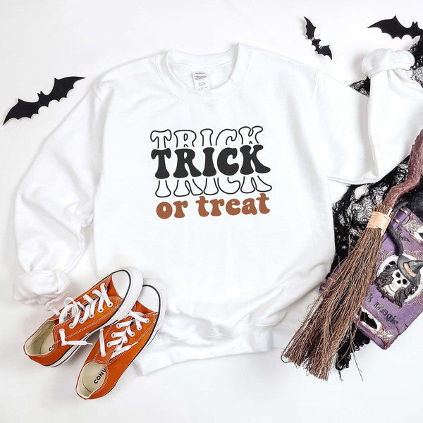 Trick Or Treat Stacked Graphic Sweatshirt