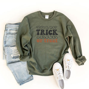 Trick Or Treat Stacked Graphic Sweatshirt
