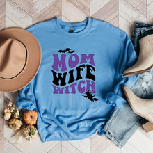 Mom Wife Witch Cursive Graphic Sweatshirt