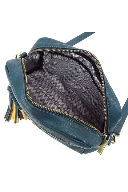 Fashion Whipstitch Tassel Crossbody Bag