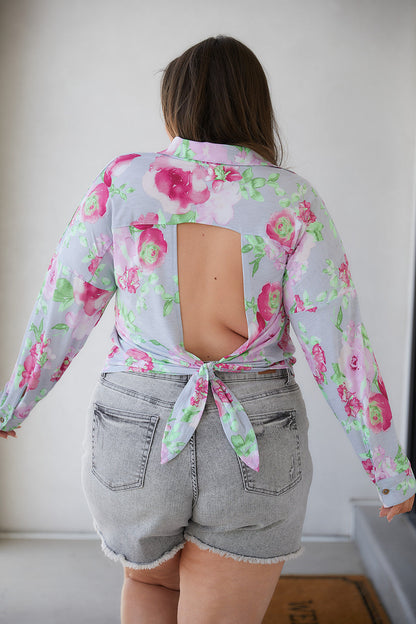 Thinking On It Open Back Floral Top