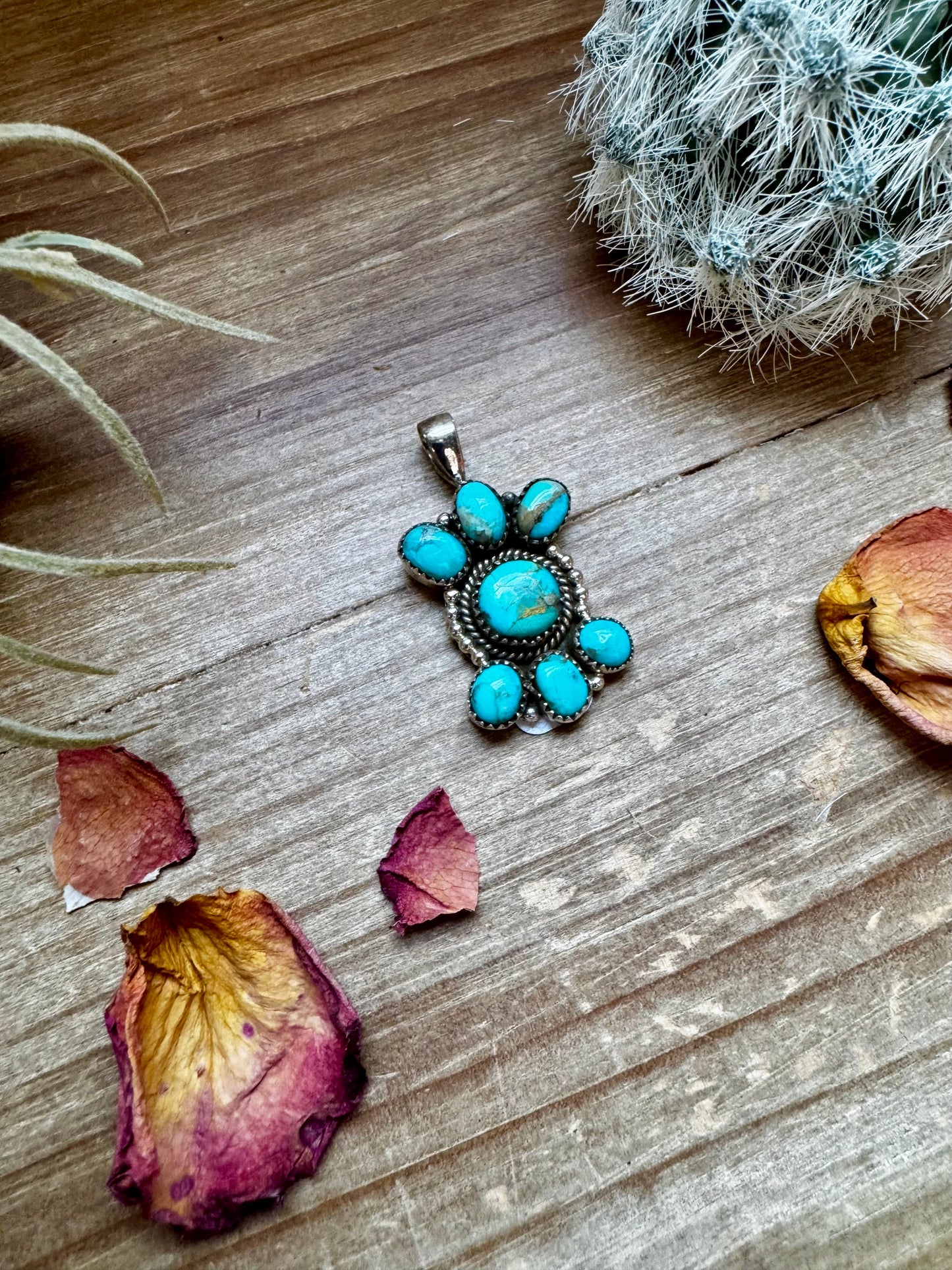 Multi Stone Pendant - Kingman Turquoise & Sterling Silver