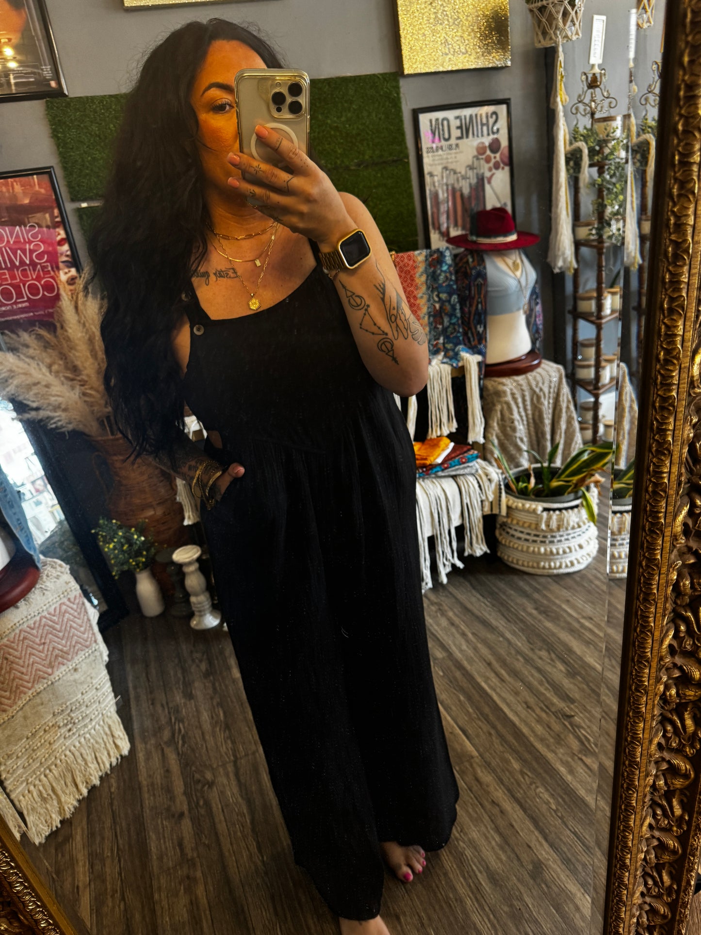 Simple Wide Leg Overalls