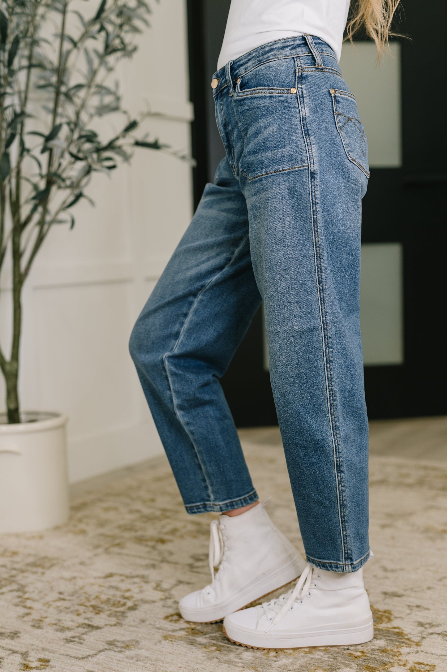 Bella High Waist Soft Barrel Stitch Thru Pocket
