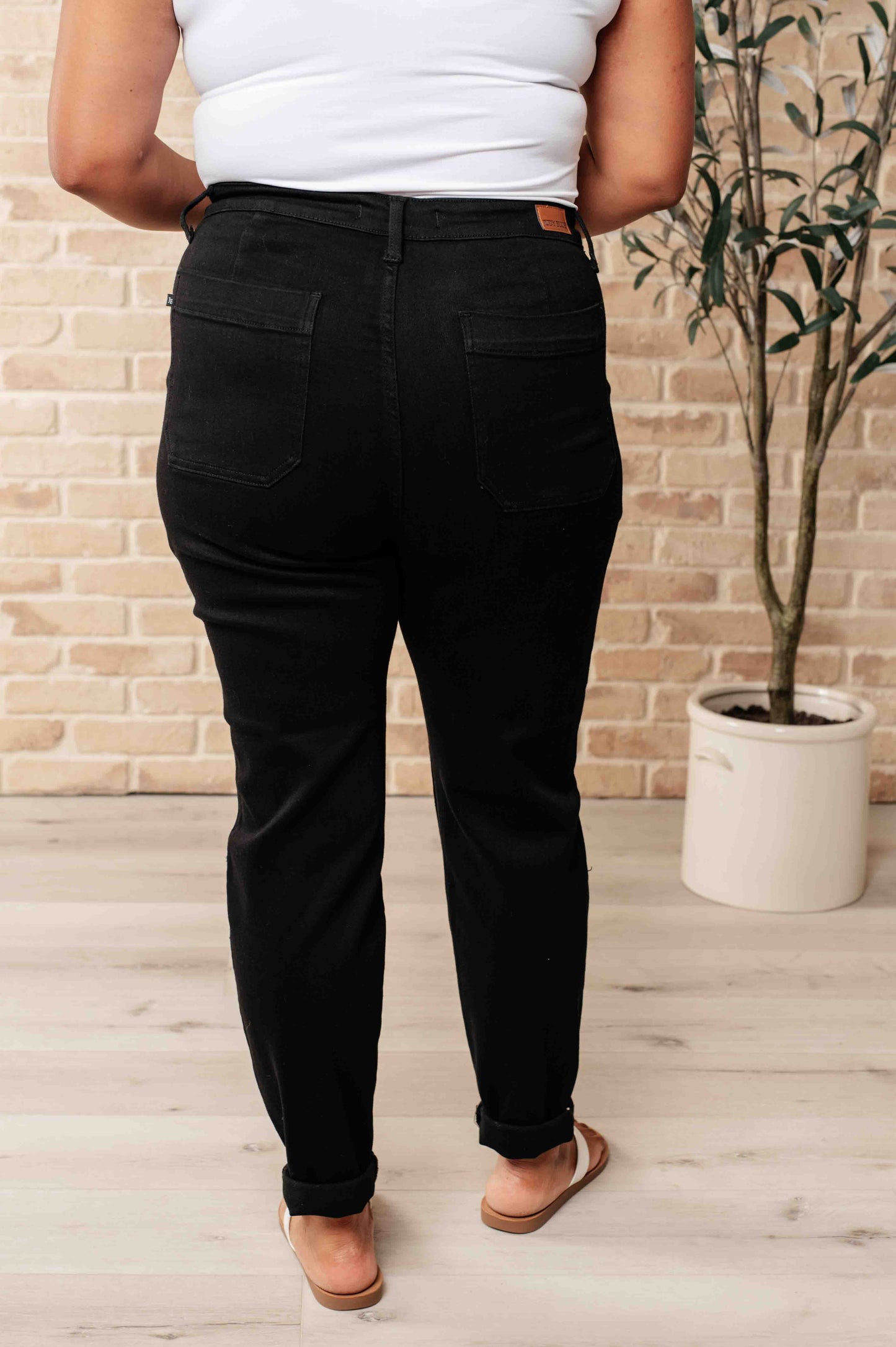 Carmen Double Cuff Joggers in Black