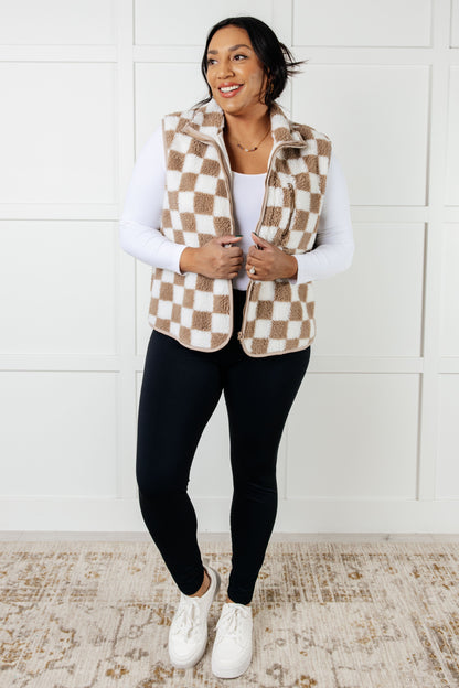 Check it Out Checkered Fleece Vest