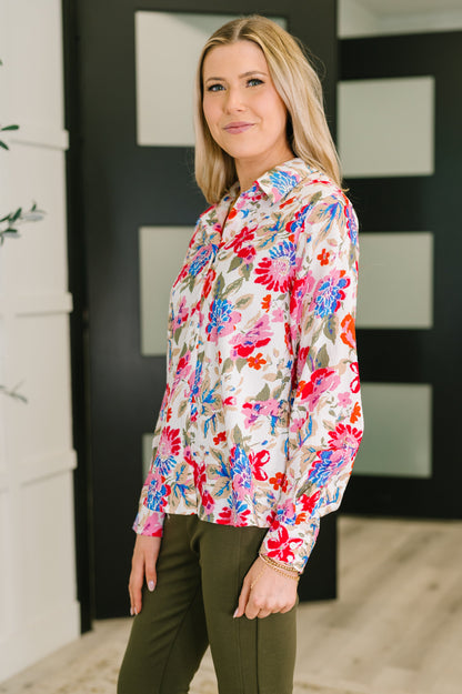 Distinguished Guest Floral Button Down
