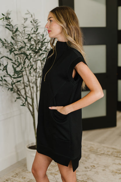 Easy Hustle High Neck Dress in Black
