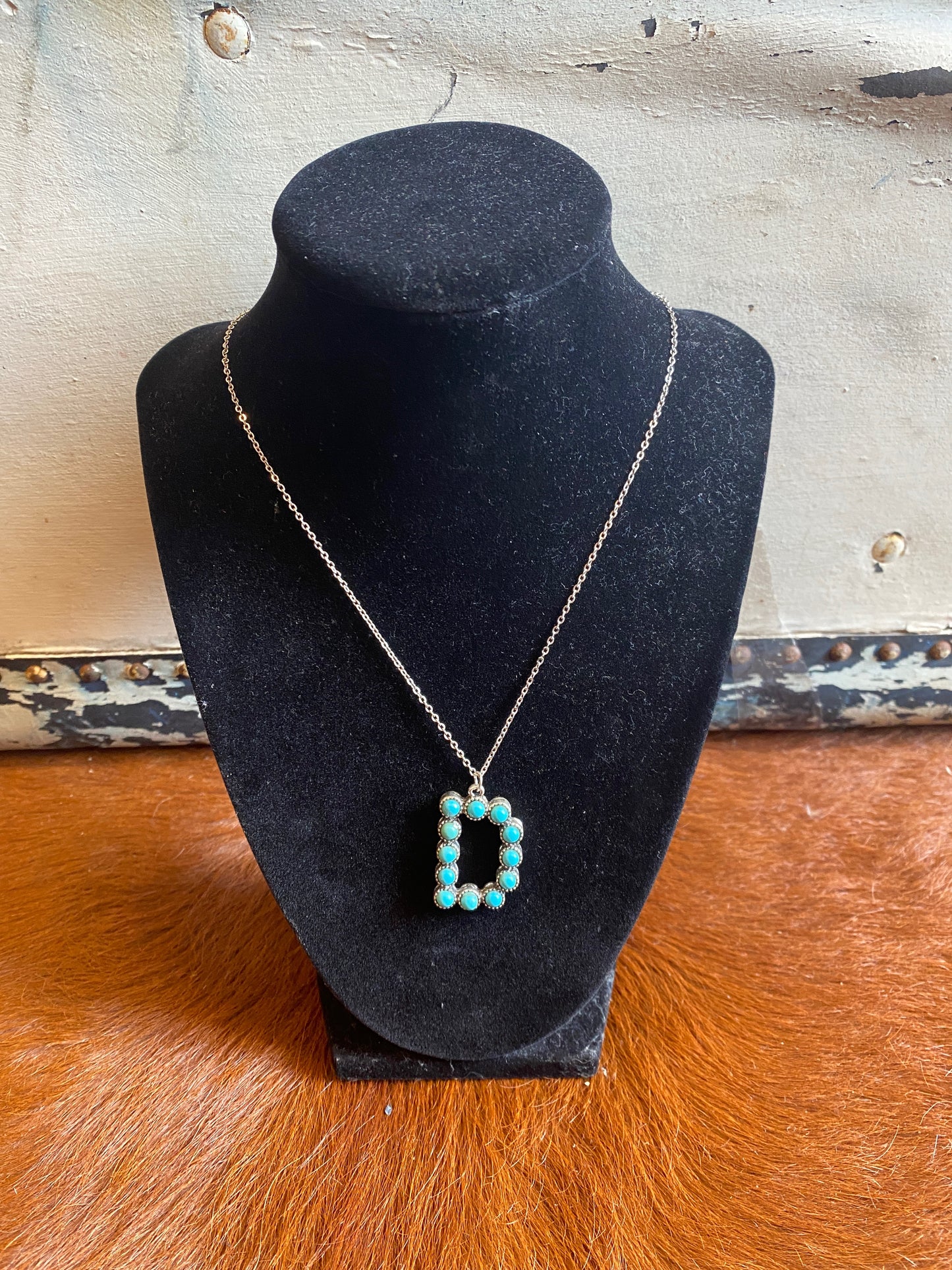 Turquoise Beaded Letter Necklace
