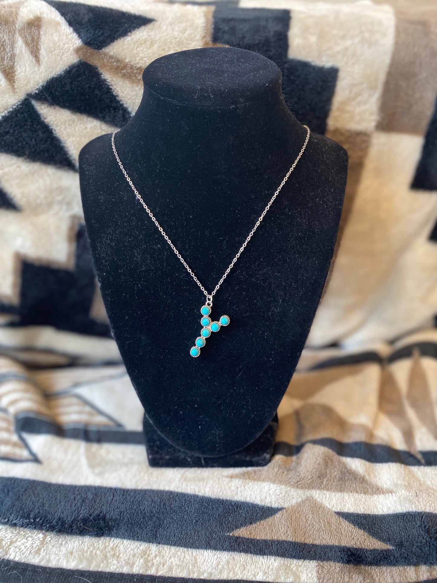Turquoise Beaded Letter Necklace