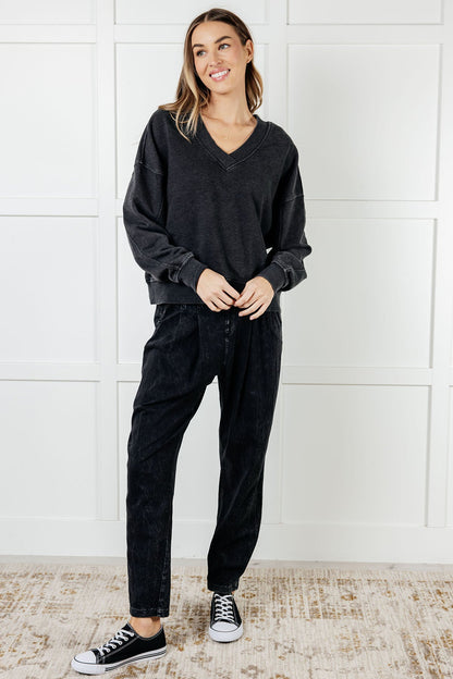 Limber Up Straight Leg Sweats in Black