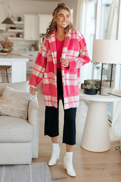 Passion in Plaid Coat in Pink