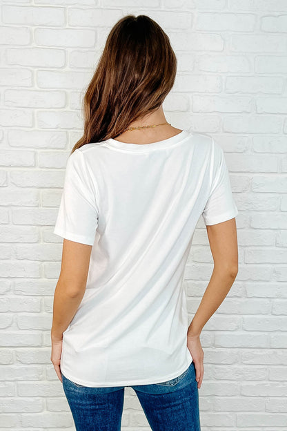 The Every Outfit Basic V-Neck Top in Off White