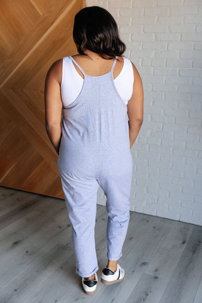 Totally Me Spaghetti Strap Jumpsuit in Heather Grey