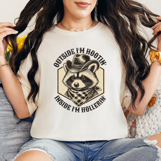 Outside I'm Hootin' Inside I'm Hollerin' Graphic Tee