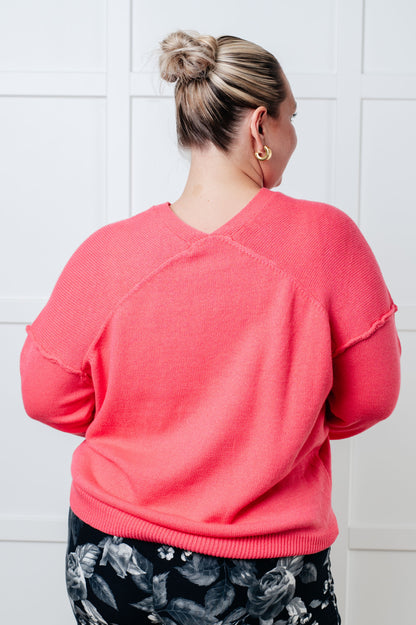 Very Understandable V-Neck Sweater in Pink