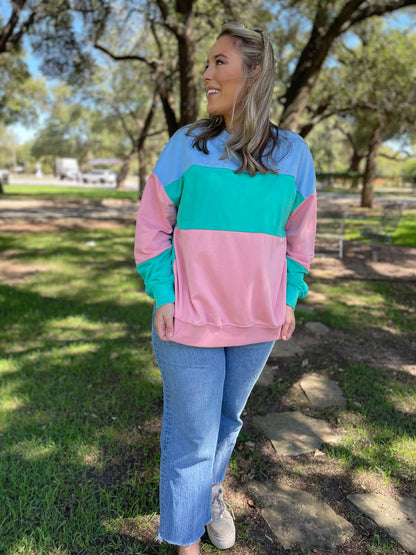 PREORDER: Finnley Colorblock Pullover in Four Colors