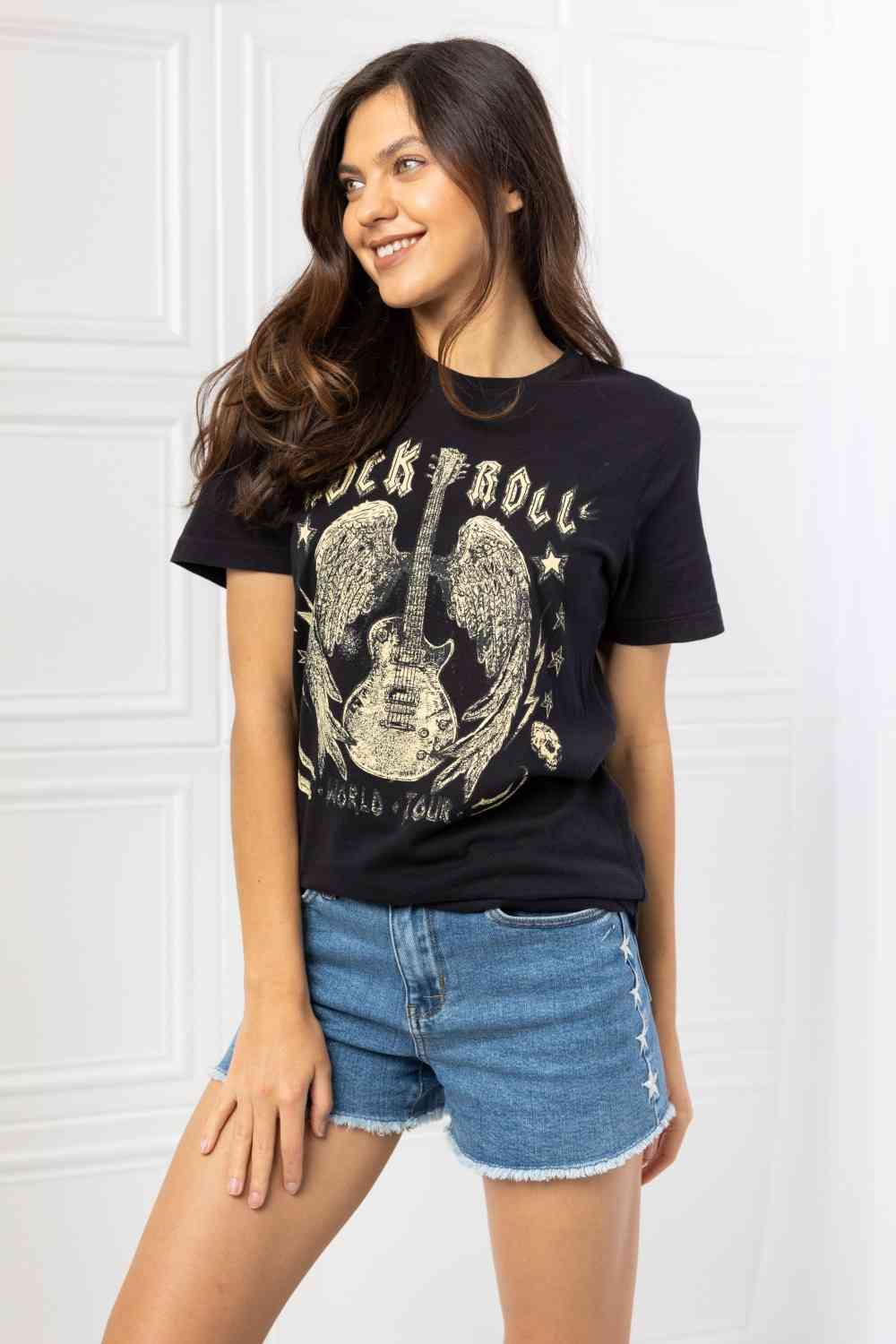 mineB Full Size Rock & Roll Graphic Tee