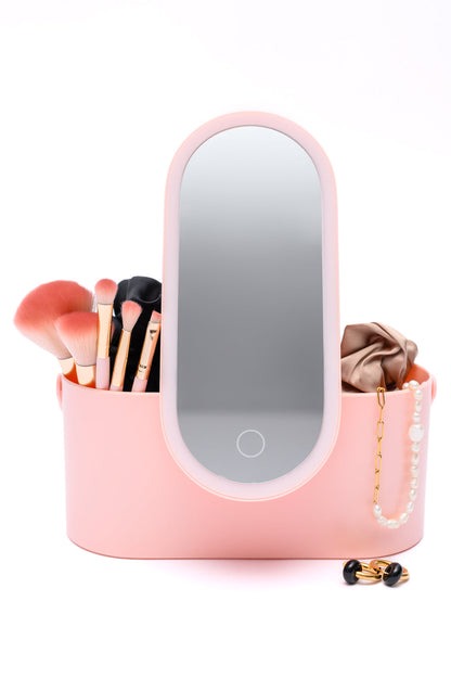 Portable Beauty Storage With LED Mirror