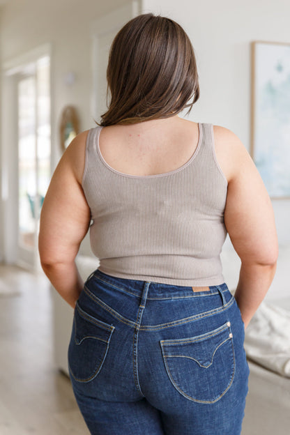 Fundamentals Ribbed Seamless Reversible Tank in Light Mocha