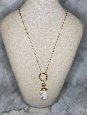 Wire Stone Pendant Necklace