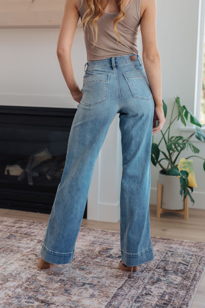 Mindy Mid Rise Wide Leg Jeans