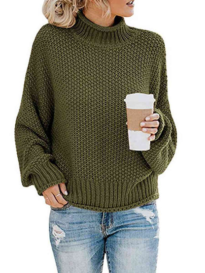 Turtleneck Dropped Shoulder Sweater