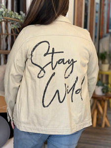 Stay Wild Tan Denim Jacket